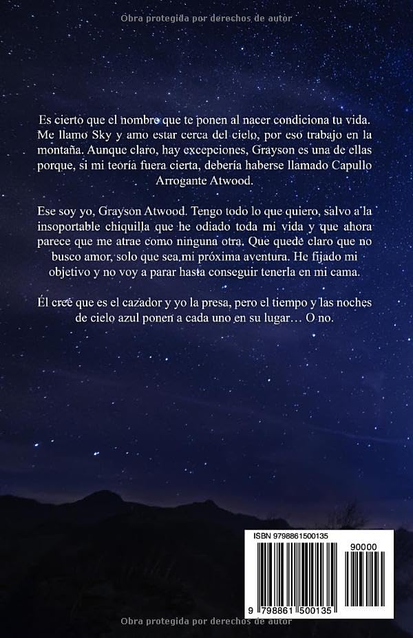Contraportada de Noches de cielo azul