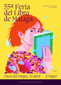 Cartel de la Feria del libro de málaga