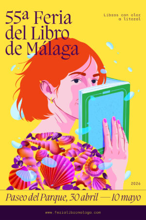 Cartel de la Feria del libro de málaga